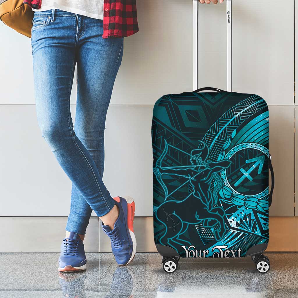 Personalised Polynesia Zodiac Sagittarius Luggage Cover Galaxy Polynesian Pattern Chest Tattoo Style