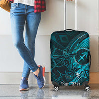 Personalised Polynesia Zodiac Sagittarius Luggage Cover Galaxy Polynesian Pattern Chest Tattoo Style