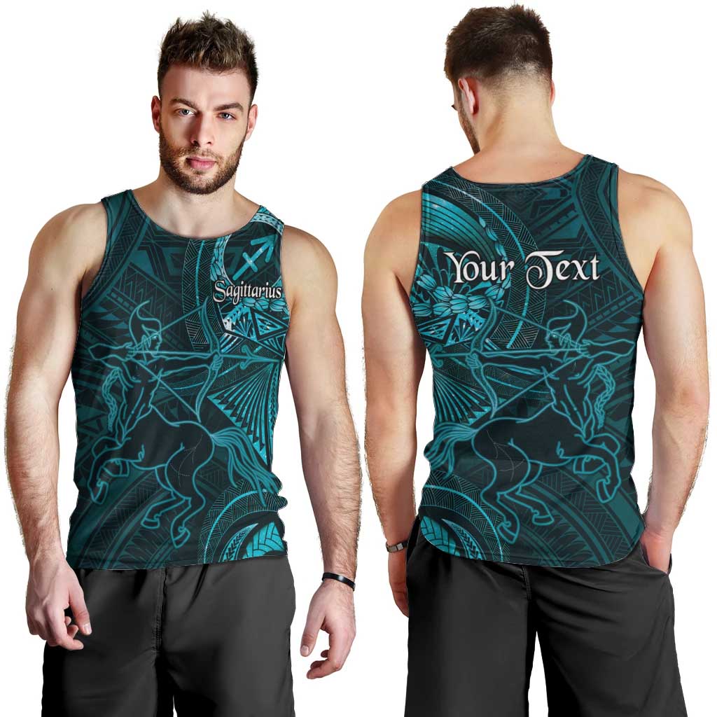 Personalised Polynesia Zodiac Sagittarius Men Tank Top Galaxy Polynesian Pattern Chest Tattoo Style LT14 - Polynesian Pride