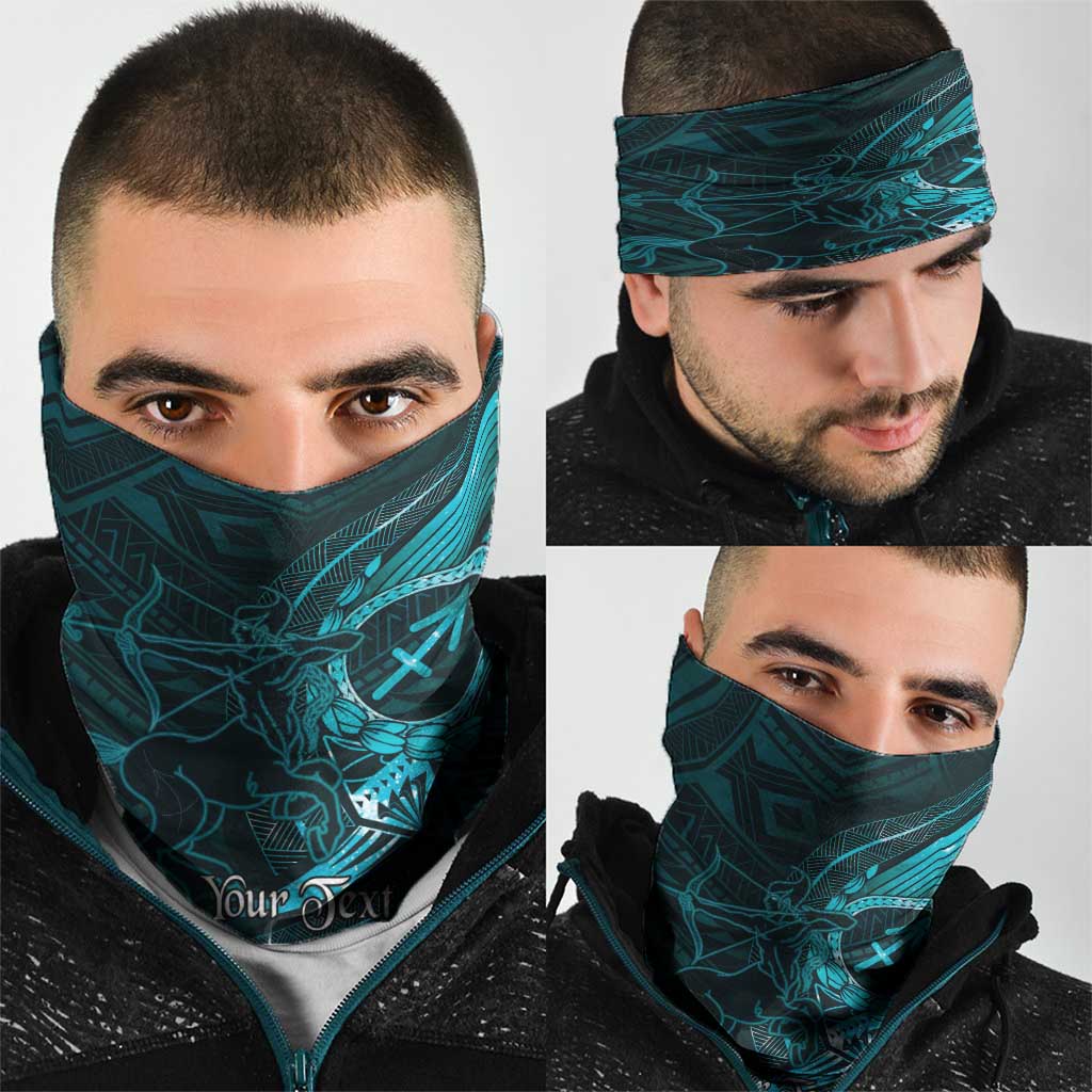Personalised Polynesia Zodiac Sagittarius Neck Gaiter Galaxy Polynesian Pattern Chest Tattoo Style