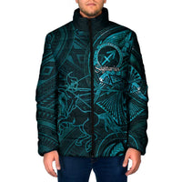 Personalised Polynesia Zodiac Sagittarius Padded Jacket Galaxy Polynesian Pattern Chest Tattoo Style