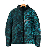 Personalised Polynesia Zodiac Sagittarius Padded Jacket Galaxy Polynesian Pattern Chest Tattoo Style