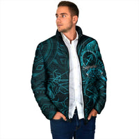 Personalised Polynesia Zodiac Sagittarius Padded Jacket Galaxy Polynesian Pattern Chest Tattoo Style