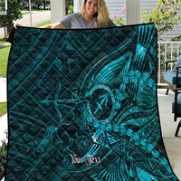 Personalised Polynesia Zodiac Sagittarius Quilt Galaxy Polynesian Pattern Chest Tattoo Style LT14 Cyan - Polynesian Pride