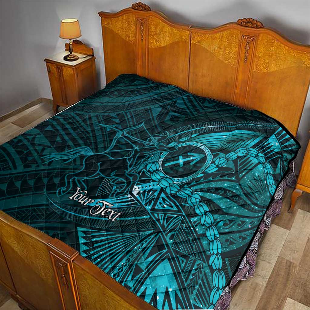 Personalised Polynesia Zodiac Sagittarius Quilt Galaxy Polynesian Pattern Chest Tattoo Style LT14 - Polynesian Pride