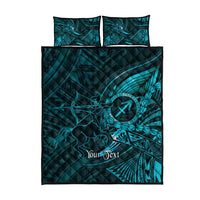 Personalised Polynesia Zodiac Sagittarius Quilt Bed Set Galaxy Polynesian Pattern Chest Tattoo Style