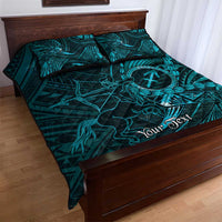 Personalised Polynesia Zodiac Sagittarius Quilt Bed Set Galaxy Polynesian Pattern Chest Tattoo Style