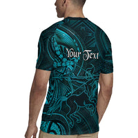 Personalised Polynesia Zodiac Sagittarius Rugby Jersey Galaxy Polynesian Pattern Chest Tattoo Style