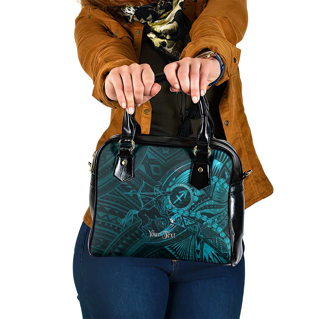 Personalised Polynesia Zodiac Sagittarius Shoulder Handbag Galaxy Polynesian Pattern Chest Tattoo Style LT14 One Size Cyan - Polynesian Pride