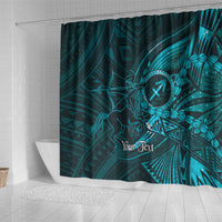 Personalised Polynesia Zodiac Sagittarius Shower Curtain Galaxy Polynesian Pattern Chest Tattoo Style