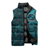 Personalised Polynesia Zodiac Sagittarius Sleeveless Puffer Jacket Galaxy Polynesian Pattern Chest Tattoo Style