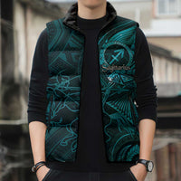 Personalised Polynesia Zodiac Sagittarius Sleeveless Puffer Jacket Galaxy Polynesian Pattern Chest Tattoo Style
