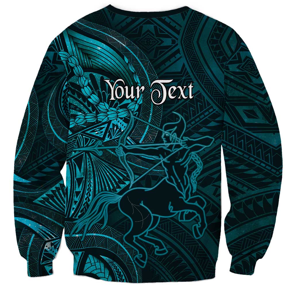 Personalised Polynesia Zodiac Sagittarius Sweatshirt Galaxy Polynesian Pattern Chest Tattoo Style LT14 - Polynesian Pride