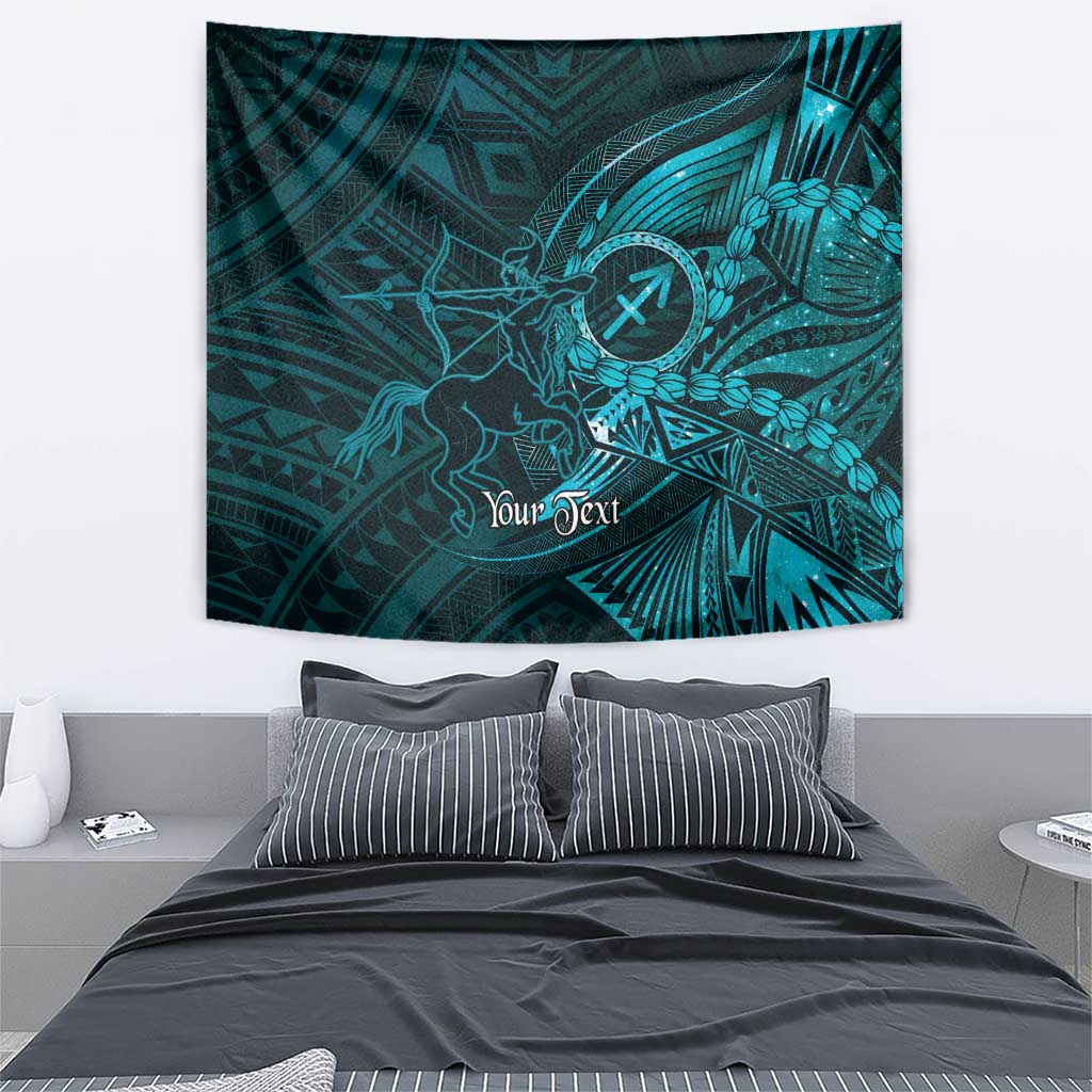 Personalised Polynesia Zodiac Sagittarius Tapestry Galaxy Polynesian Pattern Chest Tattoo Style