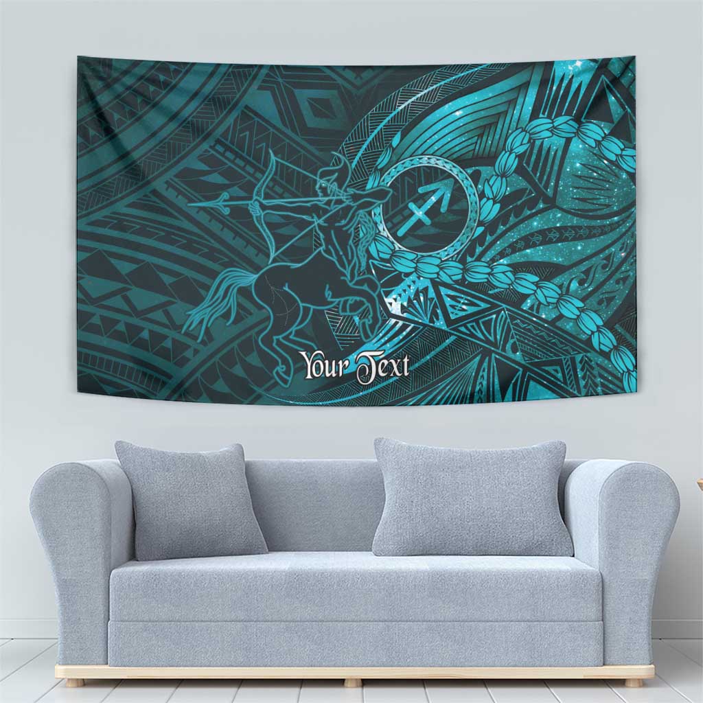 Personalised Polynesia Zodiac Sagittarius Tapestry Galaxy Polynesian Pattern Chest Tattoo Style