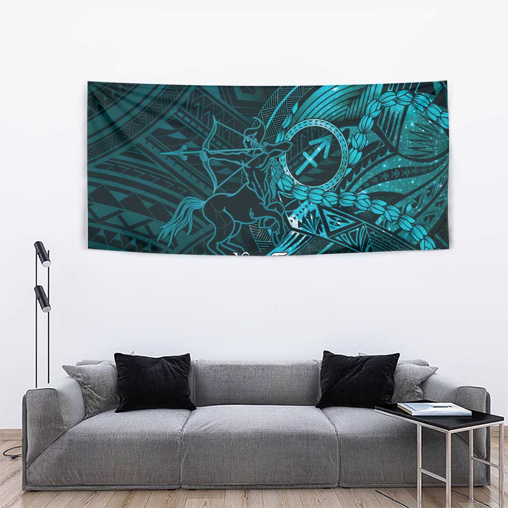 Personalised Polynesia Zodiac Sagittarius Tapestry Galaxy Polynesian Pattern Chest Tattoo Style