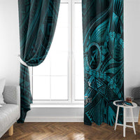 Personalised Polynesia Zodiac Sagittarius Window Curtain Galaxy Polynesian Pattern Chest Tattoo Style