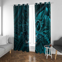 Personalised Polynesia Zodiac Sagittarius Window Curtain Galaxy Polynesian Pattern Chest Tattoo Style