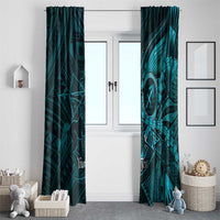 Personalised Polynesia Zodiac Sagittarius Window Curtain Galaxy Polynesian Pattern Chest Tattoo Style