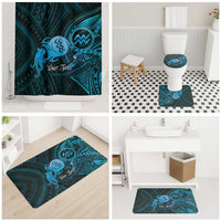 Personalised Polynesia Zodiac Aquarius Bathroom Set Galaxy Polynesian Pattern Chest Tattoo Style LT14 - Polynesian Pride