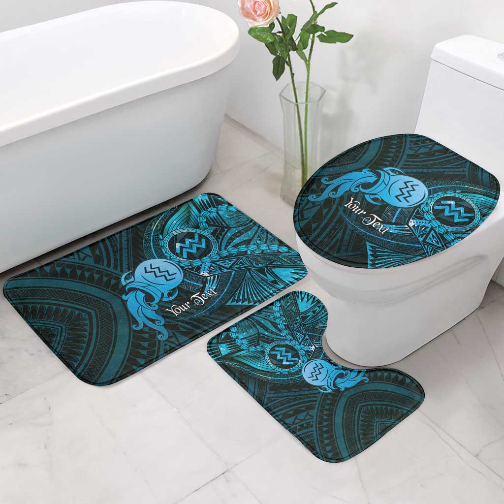 Personalised Polynesia Zodiac Aquarius Bathroom Set Galaxy Polynesian Pattern Chest Tattoo Style LT14 - Polynesian Pride