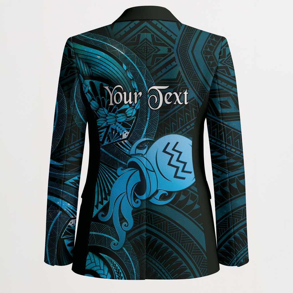 Personalised Polynesia Zodiac Aquarius Blazer Galaxy Polynesian Pattern Chest Tattoo Style