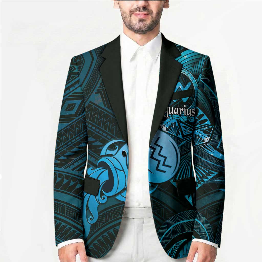 Personalised Polynesia Zodiac Aquarius Blazer Galaxy Polynesian Pattern Chest Tattoo Style