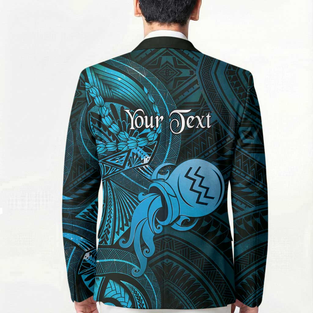 Personalised Polynesia Zodiac Aquarius Blazer Galaxy Polynesian Pattern Chest Tattoo Style