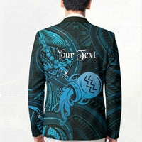 Personalised Polynesia Zodiac Aquarius Blazer Galaxy Polynesian Pattern Chest Tattoo Style