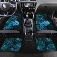 Personalised Polynesia Zodiac Aquarius Car Mats Galaxy Polynesian Pattern Chest Tattoo Style LT14 Set 4pcs Blue - Polynesian Pride