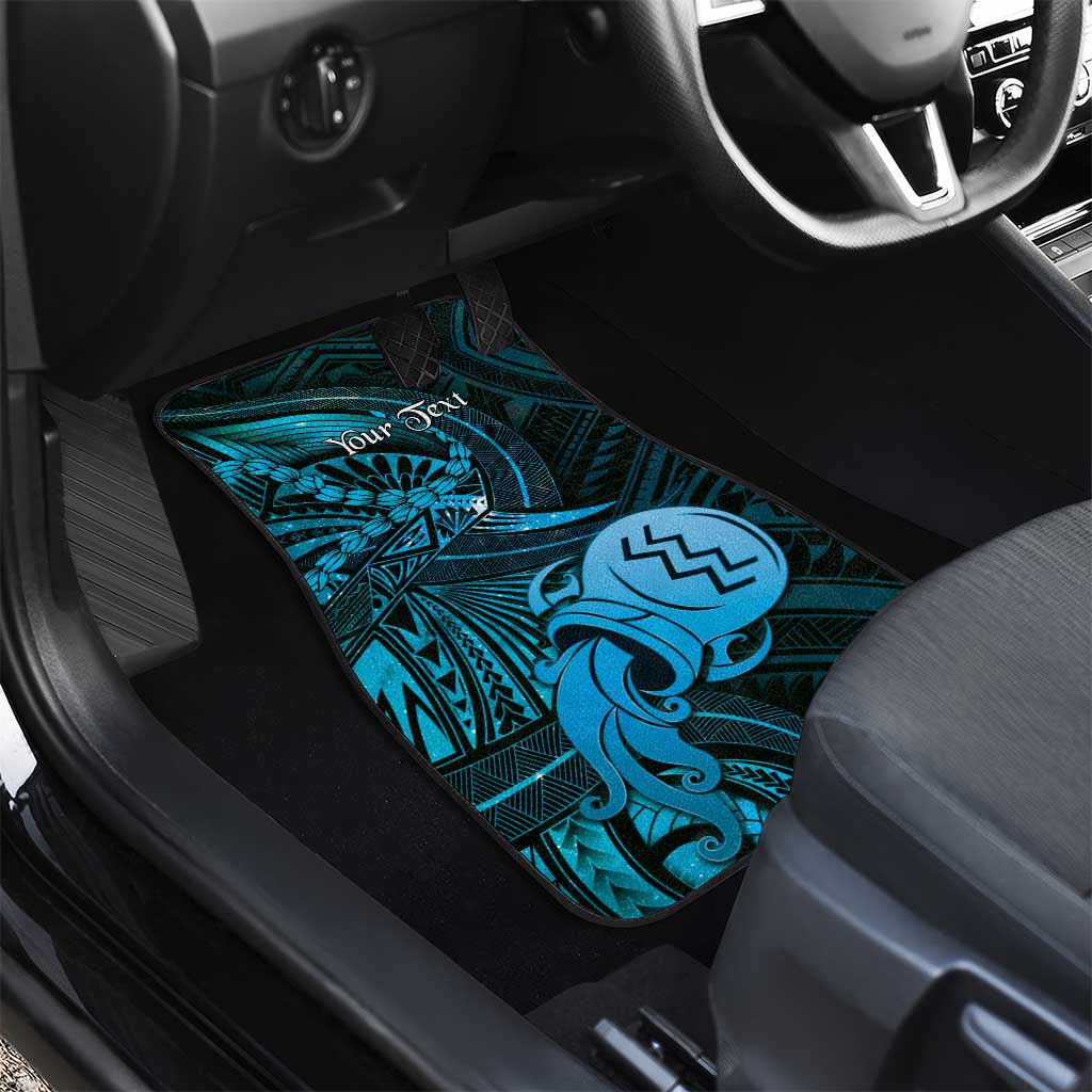 Personalised Polynesia Zodiac Aquarius Car Mats Galaxy Polynesian Pattern Chest Tattoo Style LT14 - Polynesian Pride