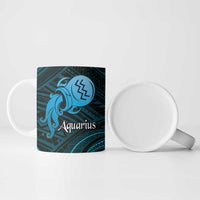 Personalised Polynesia Zodiac Aquarius Ceramic Mug Galaxy Polynesian Pattern Chest Tattoo Style LT14 - Polynesian Pride