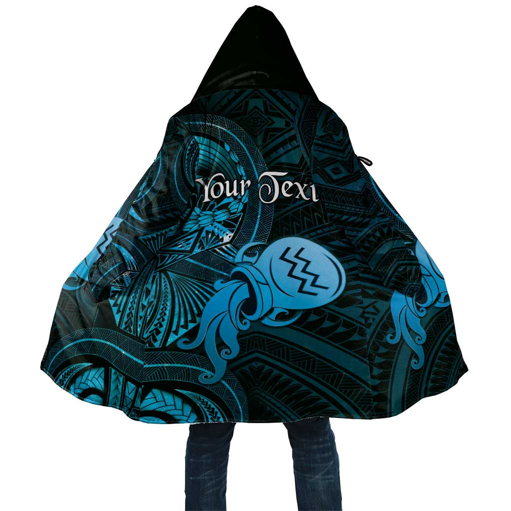 Personalised Polynesia Zodiac Aquarius Cloak Galaxy Polynesian Pattern Chest Tattoo Style LT14 Unisex Blue - Polynesian Pride