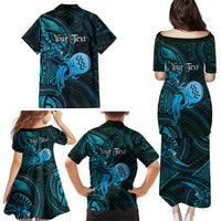 Personalised Polynesia Zodiac Aquarius Family Matching Puletasi and Hawaiian Shirt Galaxy Polynesian Pattern Chest Tattoo Style LT14 - Polynesian Pride