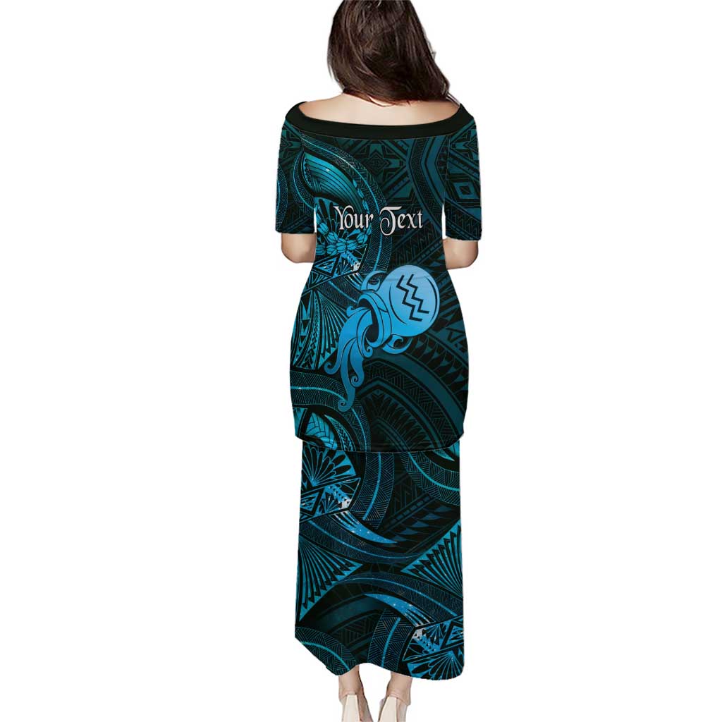 Personalised Polynesia Zodiac Aquarius Family Matching Puletasi and Hawaiian Shirt Galaxy Polynesian Pattern Chest Tattoo Style LT14 - Polynesian Pride