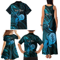 Personalised Polynesia Zodiac Aquarius Family Matching Tank Maxi Dress and Hawaiian Shirt Galaxy Polynesian Pattern Chest Tattoo Style LT14 - Polynesian Pride