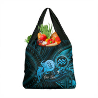 Personalised Polynesia Zodiac Aquarius Grocery Bag Galaxy Polynesian Pattern Chest Tattoo Style