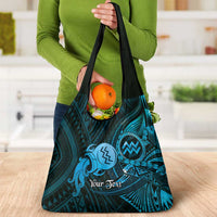 Personalised Polynesia Zodiac Aquarius Grocery Bag Galaxy Polynesian Pattern Chest Tattoo Style