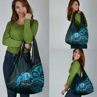 Personalised Polynesia Zodiac Aquarius Grocery Bag Galaxy Polynesian Pattern Chest Tattoo Style