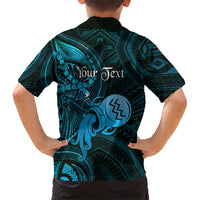Personalised Polynesia Zodiac Aquarius Hawaiian Shirt Galaxy Polynesian Pattern Chest Tattoo Style