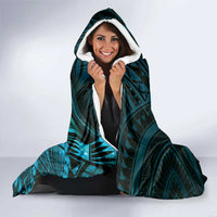 Personalised Polynesia Zodiac Aquarius Hooded Blanket Galaxy Polynesian Pattern Chest Tattoo Style