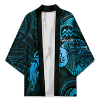 Personalised Polynesia Zodiac Aquarius Kimono Galaxy Polynesian Pattern Chest Tattoo Style LT14 Unisex Blue - Polynesian Pride