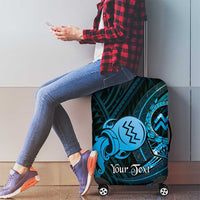Personalised Polynesia Zodiac Aquarius Luggage Cover Galaxy Polynesian Pattern Chest Tattoo Style LT14 - Polynesian Pride