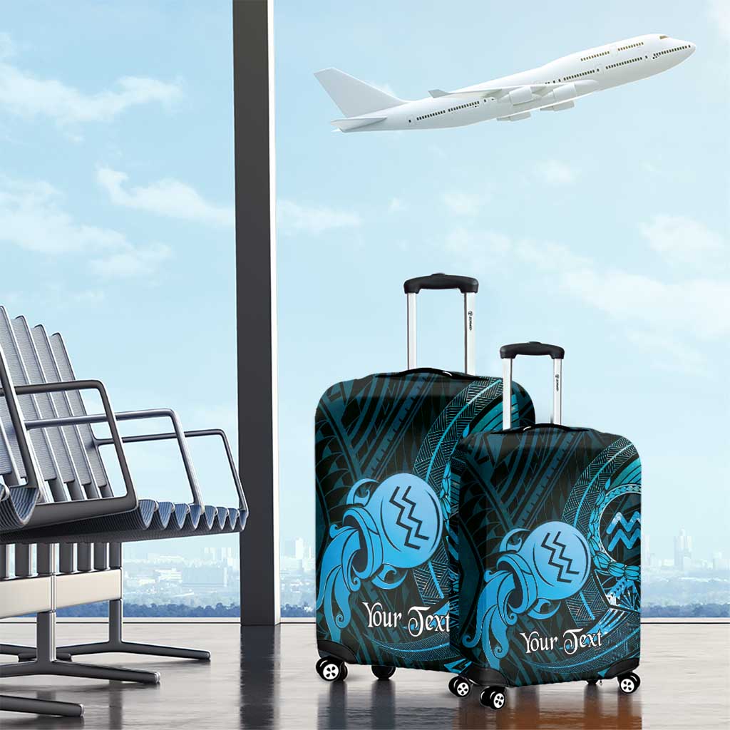 Personalised Polynesia Zodiac Aquarius Luggage Cover Galaxy Polynesian Pattern Chest Tattoo Style LT14 - Polynesian Pride