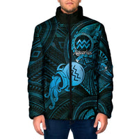 Personalised Polynesia Zodiac Aquarius Padded Jacket Galaxy Polynesian Pattern Chest Tattoo Style