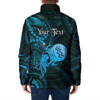 Personalised Polynesia Zodiac Aquarius Padded Jacket Galaxy Polynesian Pattern Chest Tattoo Style