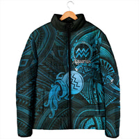 Personalised Polynesia Zodiac Aquarius Padded Jacket Galaxy Polynesian Pattern Chest Tattoo Style