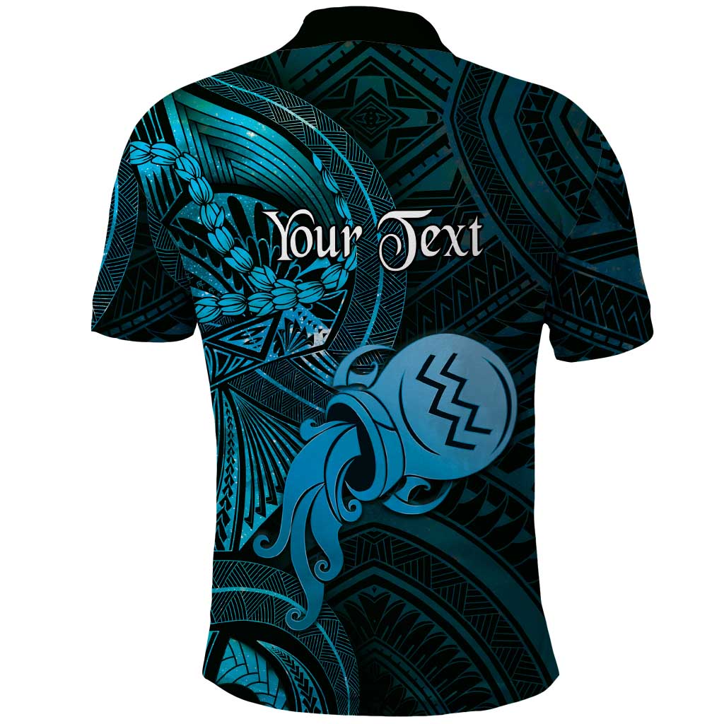 Personalised Polynesia Zodiac Aquarius Polo Shirt Galaxy Polynesian Pattern Chest Tattoo Style LT14 - Polynesian Pride