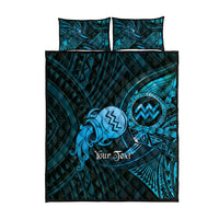 Personalised Polynesia Zodiac Aquarius Quilt Bed Set Galaxy Polynesian Pattern Chest Tattoo Style LT14 - Polynesian Pride