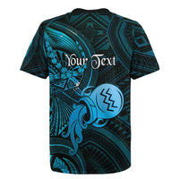 Personalised Polynesia Zodiac Aquarius Rugby Jersey Galaxy Polynesian Pattern Chest Tattoo Style